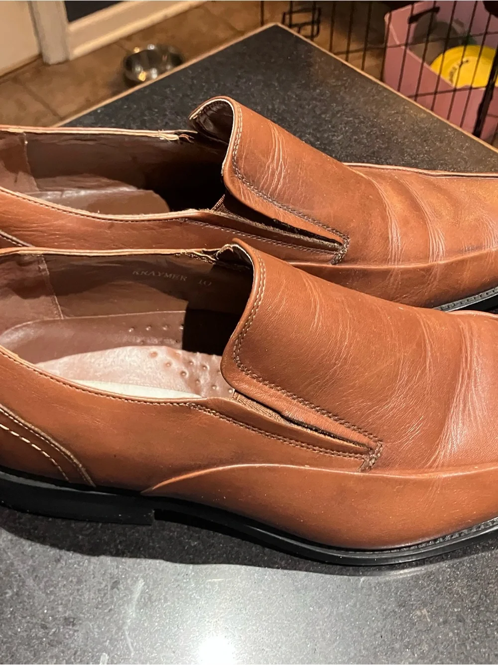 Steve Madden Brown Leather Kraymer Y2K Slip-On Dress Shoes Men’s 10